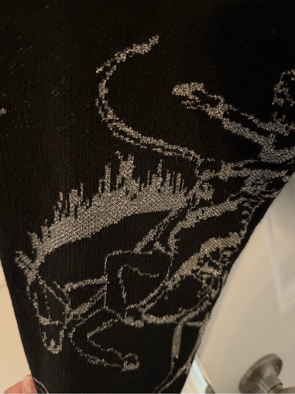 Two2Fly Black Crewneck Sweater with Gray Rodeo Pattern - Picture 6 of 7